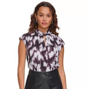 Calvin Klein Black and White Patterned Blouse